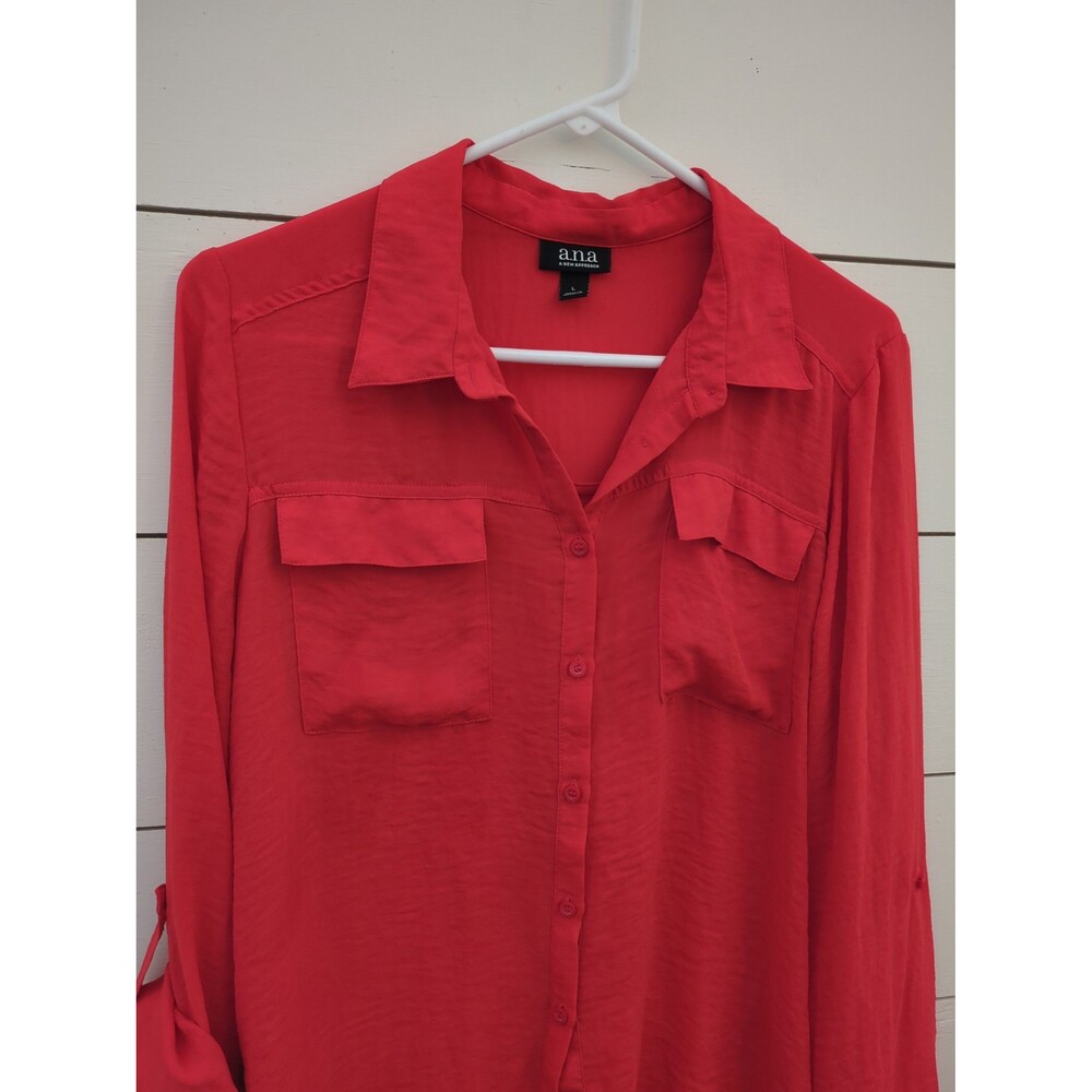 Women's red button-down a size large tunic fall Winter layering